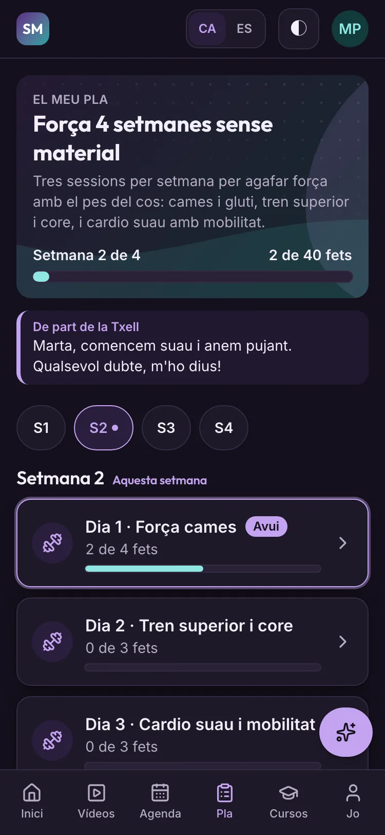 El meu pla, mode fosc